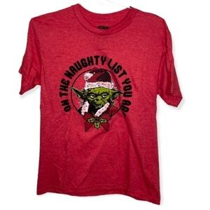 Star Wars “On The Naughty List You Are” Screen Print Short Sleeved Shirt Large